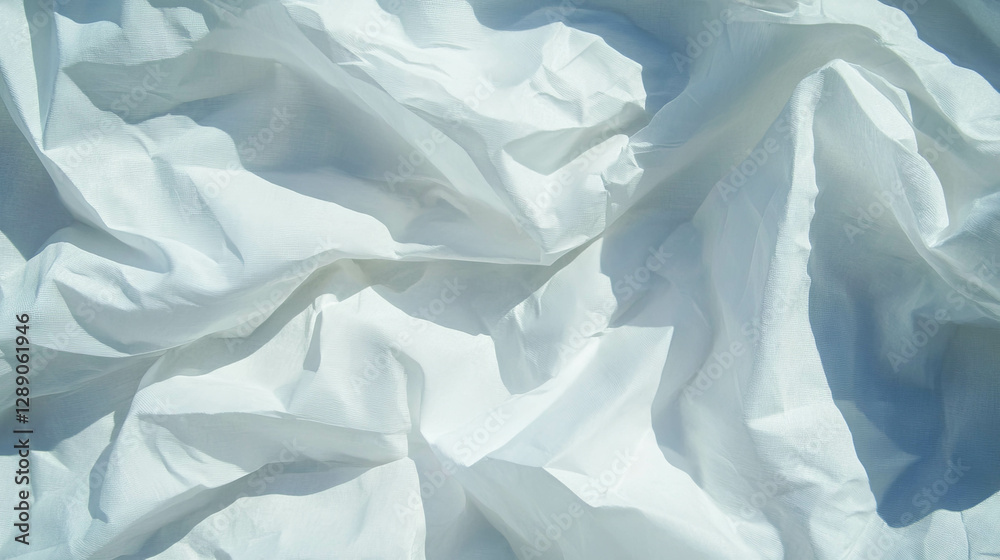 Fototapeta premium Soft white crinkled paper texture for creative design projects