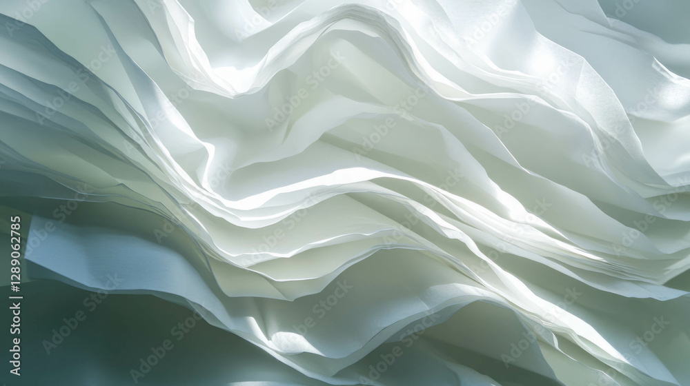 Obraz premium Abstract texture with white folded and layered paper design for creative projects