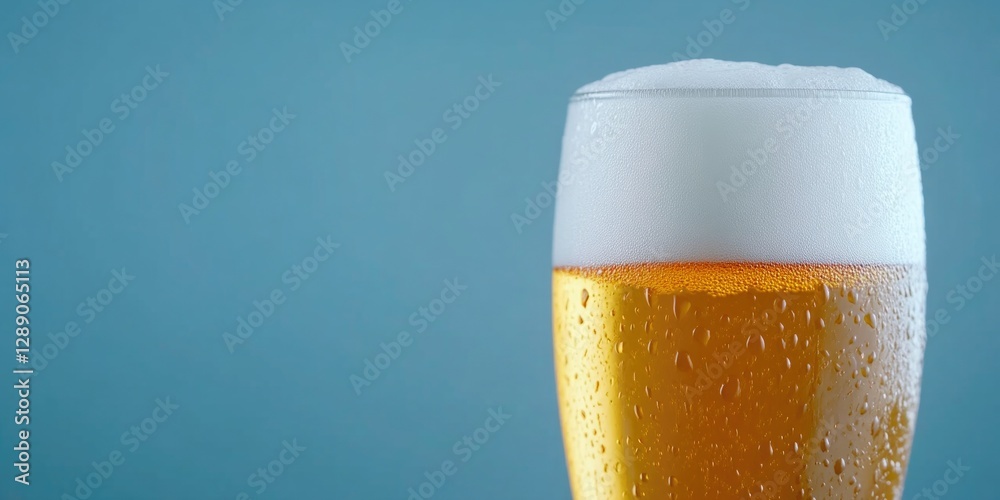 Refreshing Frosty Beer with Condensation Refreshing Frosty Beer with Condensation