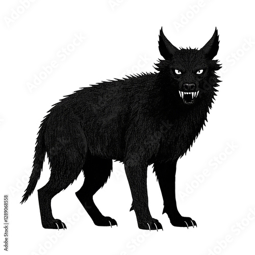 Illustration of the chupacabra on a white background. Chupacabra. Illustration isolated on white or transparent background funny cute character fairy tale whimsical happy