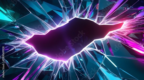 futuristic crystalline break with deep ultraviolet glow for conceptual artistic projects