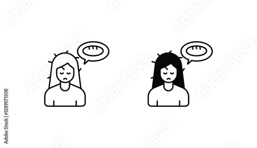 Hunger icon design with white background stock illustration