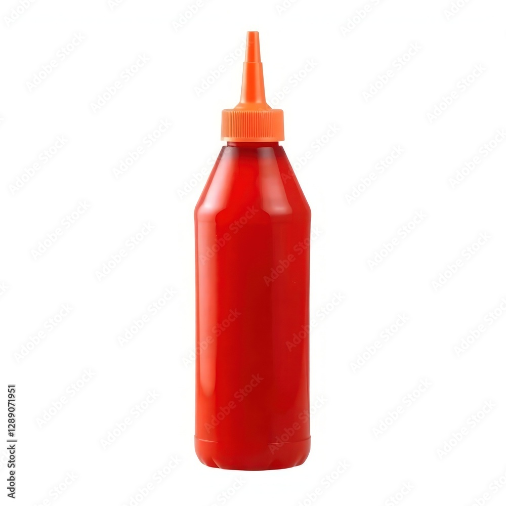Red plastic ketchup bottle with no label, featuring a squeeze tip for easy dispensing, commonly used in kitchens and restaurants. Perfect Any Project. Red plastic ketchup bottle with no label, featuring a squeeze tip for easy dispensing, commonly used in kitchens and restaurants. Perfect Any Project.