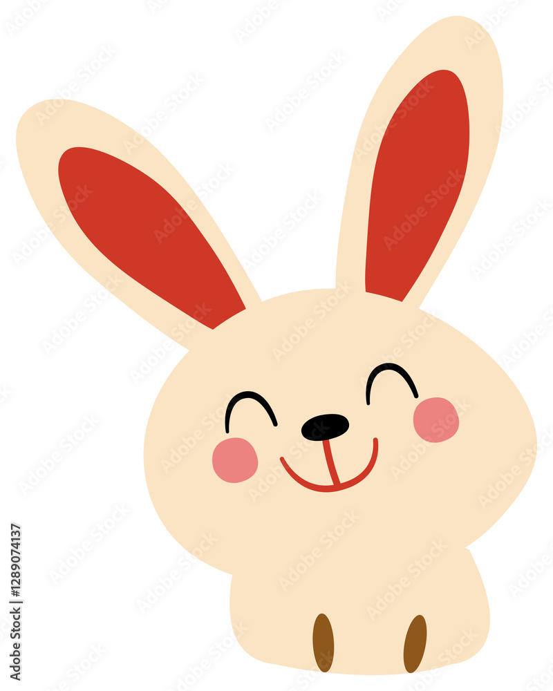 cartoon rabbit face smiling sticker, made in soft pastel colors and having a playful, cheerful design.
cartoon rabbit face smiling sticker, made in soft pastel colors and having a playful, cheerful design.