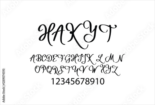 Hakyt font for logo and headline. Isolated vector typeset