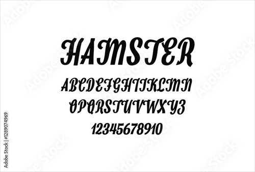 Hamster font for logo and headline. Isolated vector typeset