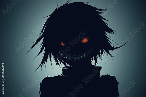 shadom character animation with evil smile face
