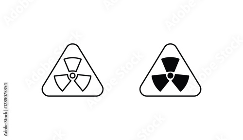 Nuclear Radiation icon design with white background stock illustration