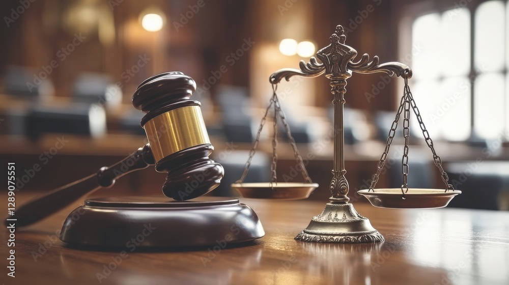 A wooden gavel sits on a wooden table A wooden gavel sits on a wooden table