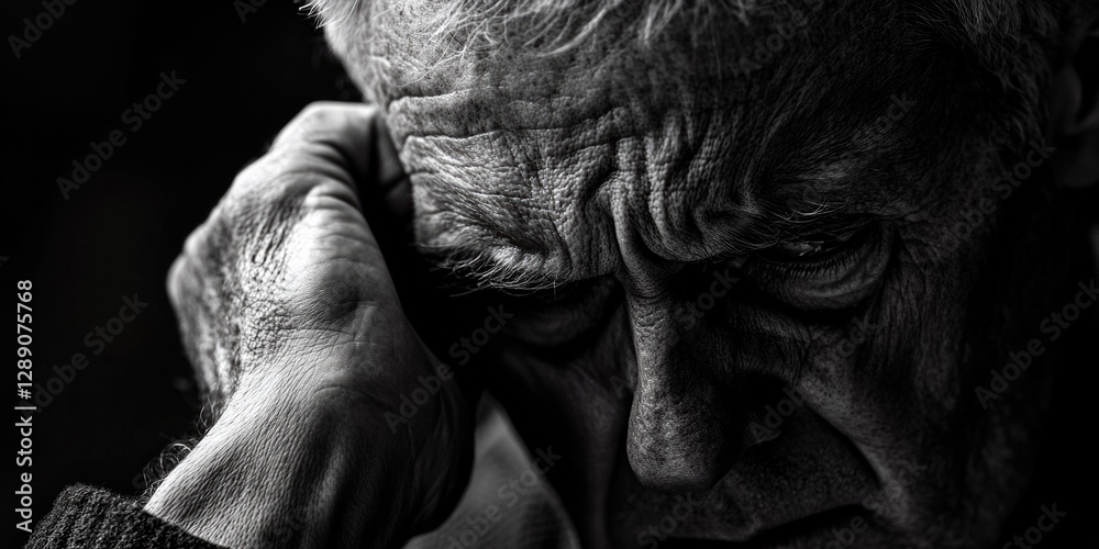 Fototapeta premium A classic black and white portrait of an elderly man