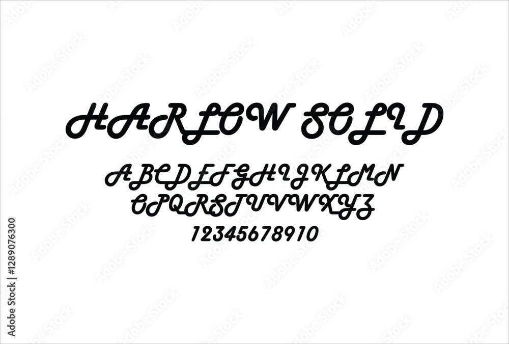 Harlow Solid font for logo and headline. Isolated vector typeset Harlow Solid font for logo and headline. Isolated vector typeset