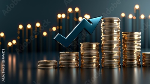 Investment growth strategy financial market graphic visualization digital environment close-up perspective wealth management concept