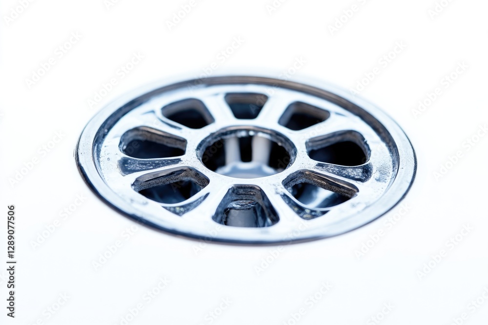 Obraz premium A close-up shot of a sink drain with water flowing through it