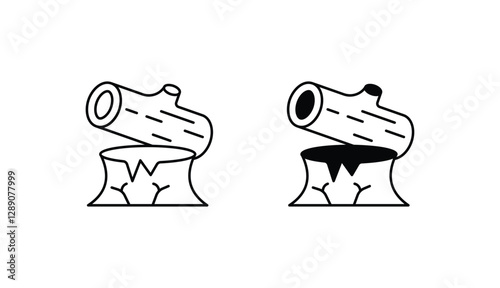 Deforestation icon design with white background stock illustration