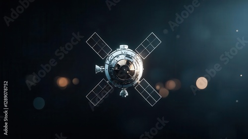 Fototapeta Naklejka Na Ścianę i Meble -  Giant space station orbiting Earth, privately funded commercial space habitat
