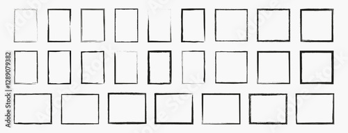 Grunge black frames set. Dirty border vector