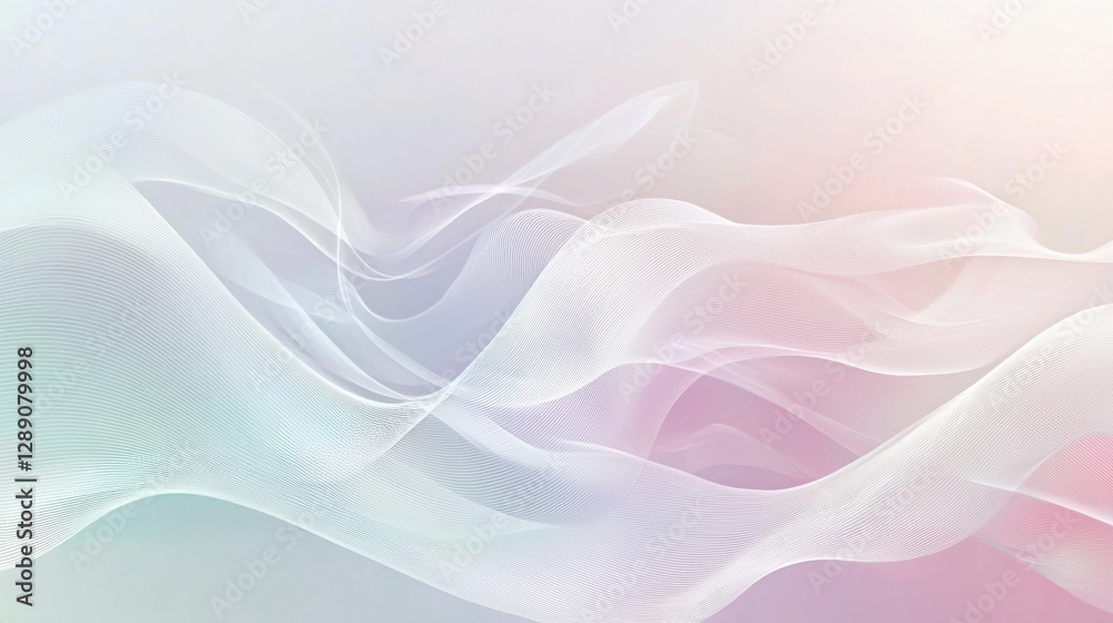 Delicate abstract waves in soft pastel hues creating a serene and harmonious composition. The flowing textures and airy gradients evoke a sense of tranquility and elegance. Generative AI Delicate abstract waves in soft pastel hues creating a serene and harmonious composition. The flowing textures and airy gradients evoke a sense of tranquility and elegance. Generative AI