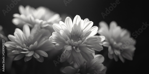 Wallpaper Mural A bouquet of various flowers in shades of gray and white Torontodigital.ca