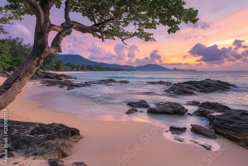 Peaceful Sunset Beach Scene