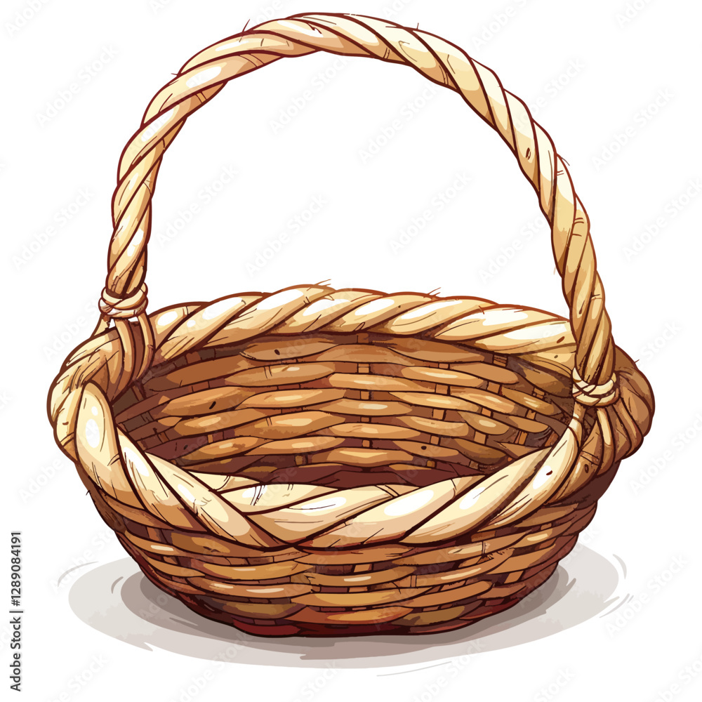 Obraz premium wicker basket isolated on white