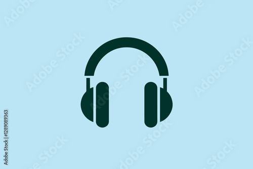 Headphone vector illustration, music and audio concept