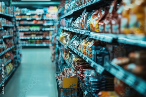 Wallpaper Mural Fresh produce and packaged goods fill this well-stocked grocery store aisle Torontodigital.ca