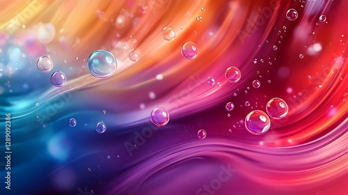 Colorful desktop wallpaper, flying bubbles, vibrant 16:9 pattern