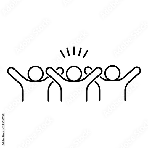 Group Happy people icon. Simple solid style. Group Happy people Vector Icon in line style design. Group Happy people Symbol. Vector illustration.