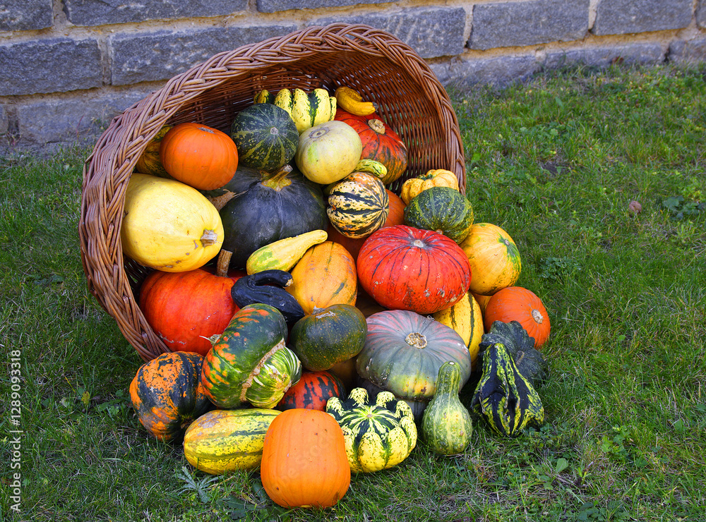 Colorful pumpkins collection