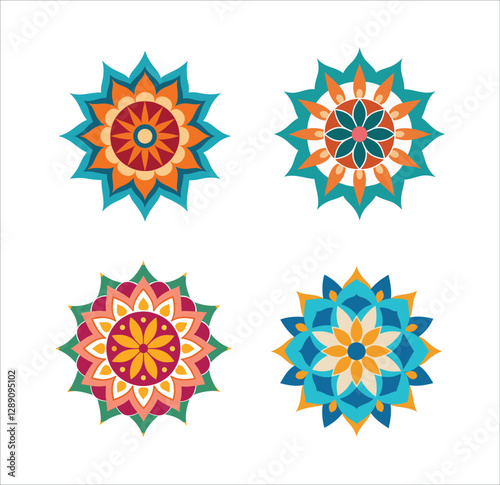 Luxury ornamental mandala design bundle background
