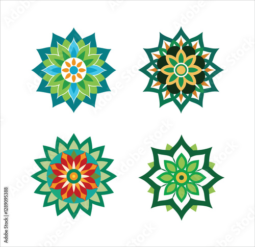 Luxury ornamental mandala design bundle background
