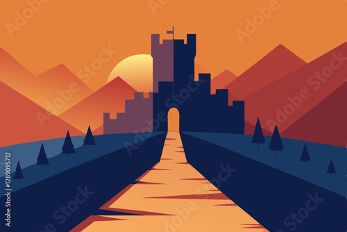 sunset in the city