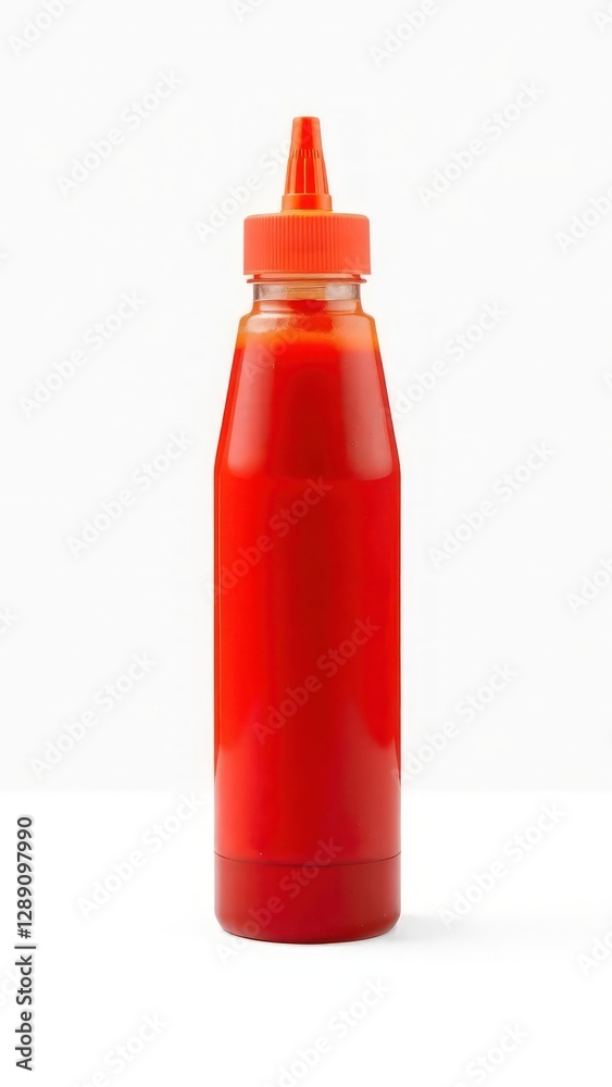 Red squeeze bottle with cap, perfect for dispensing condiments like ketchup or sauces. Perfect Any Project. Red squeeze bottle with cap, perfect for dispensing condiments like ketchup or sauces. Perfect Any Project.