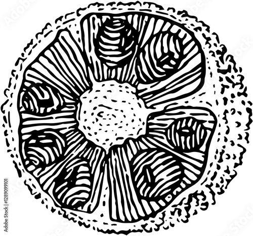 Fruit. Hand drawn vector isolated engraved sketch. Jackfruit