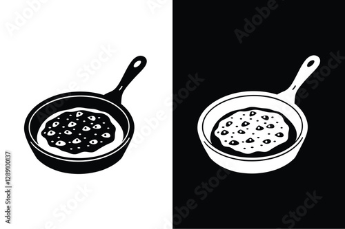 Frittata icon vector on White Background ,Vector Art Illustration on white background.