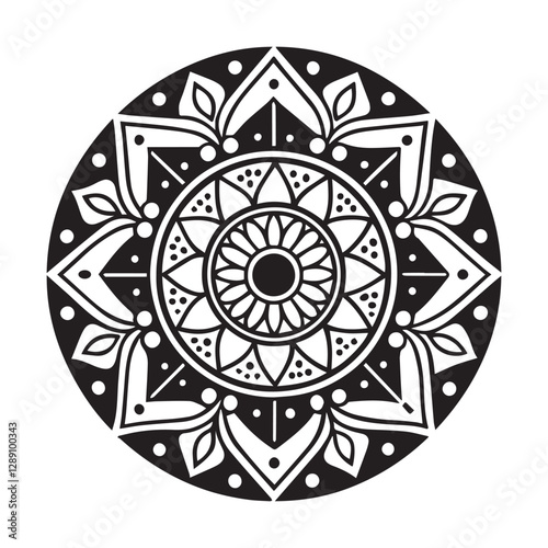 Beautiful Floral Mandala design, Creative ornamental decorative element in circle shape.