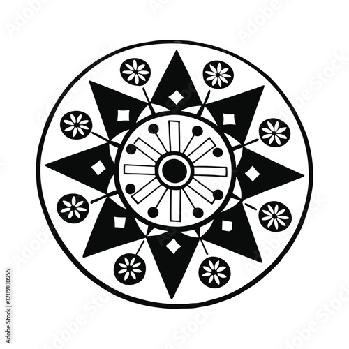 Beautiful Floral Mandala design, Creative ornamental decorative element in circle shape.