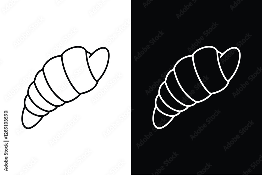 Croissant icon vector on White Background ,Vector Art Illustration on white background. Croissant icon vector on White Background ,Vector Art Illustration on white background.