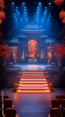 Magical stage with glowing lights high resolution hd picture