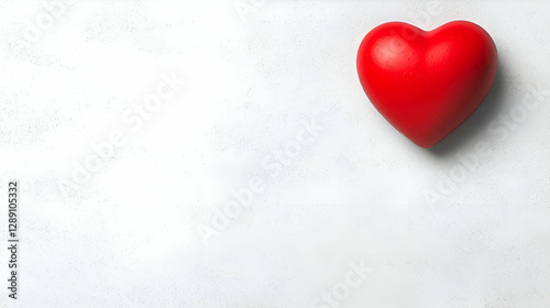 Red Heart on White Speckled Background