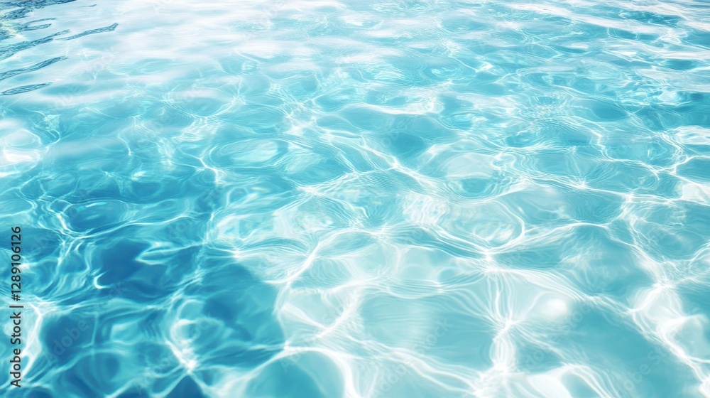 Obraz premium Crystal clear turquoise water with shimmering reflections creates a serene and calming atmosphere.