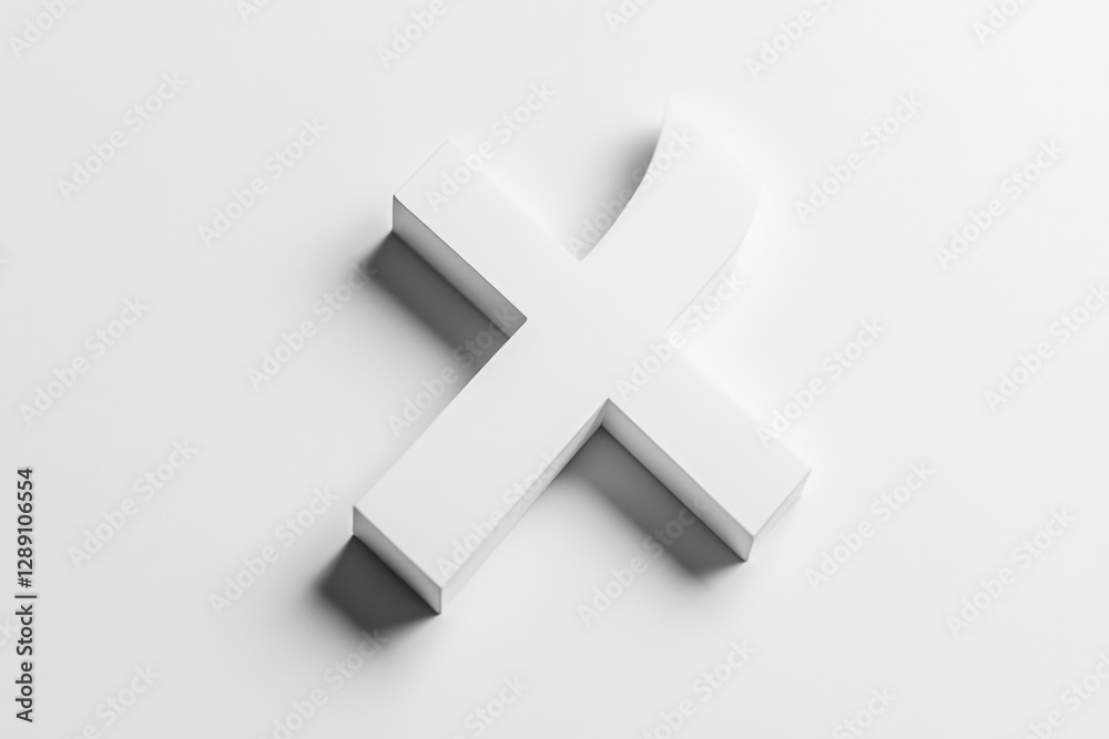 Obraz premium A single white cross stands out against a plain white background
