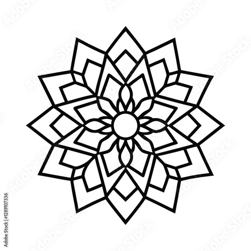  Vector mandala Oriental pattern on a white background