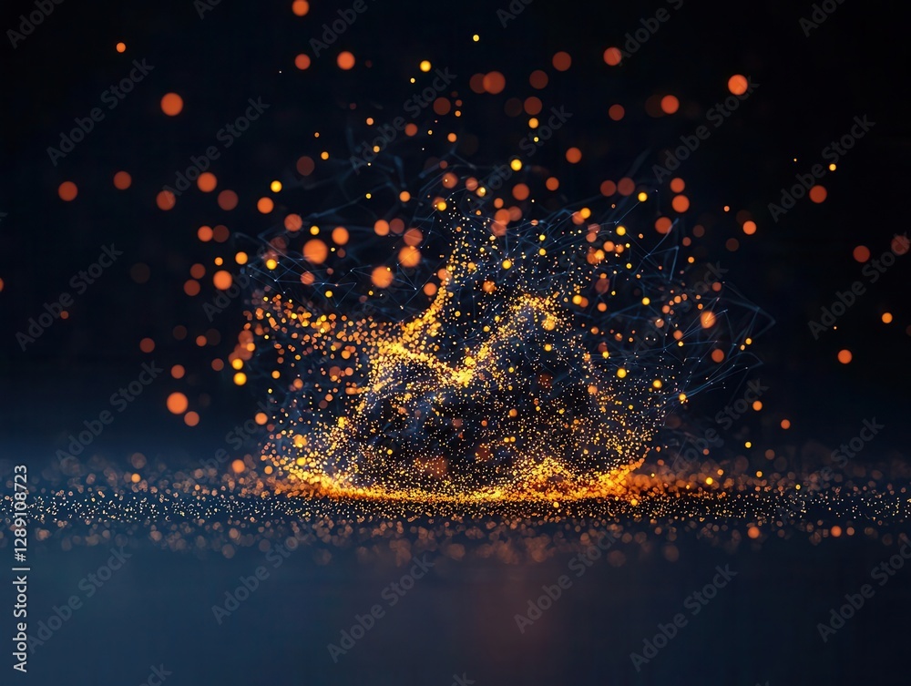 Obraz premium Abstract glowing firewall blocking hacker attacks, data security visualization