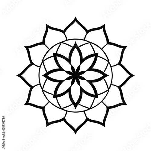 Circular Flower Mandala with vintage floral style