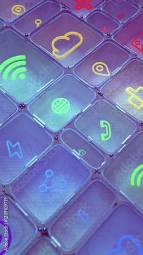 Neon Digital Space A Minimalist Tech Universe
