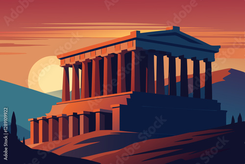greek temple on the beach