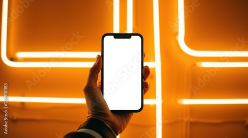 Wallpaper Mural Hand Holding Smartphone Mockup with Blank Screen for Design Presentation Torontodigital.ca