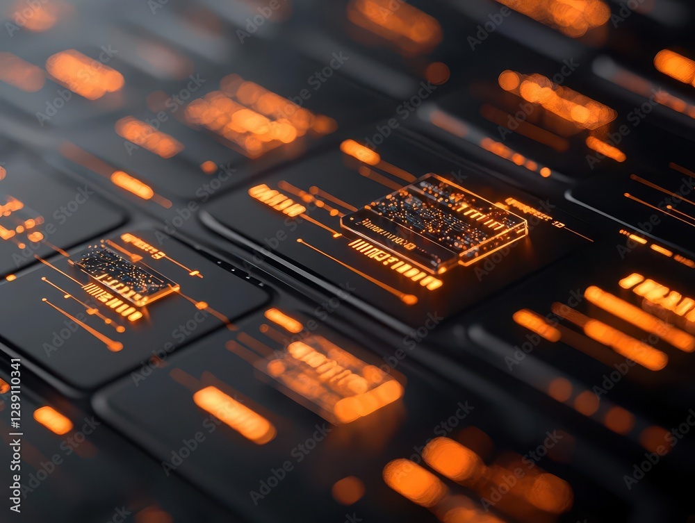 Obraz premium Abstract glowing firewall blocking hacker attacks, data security visualization