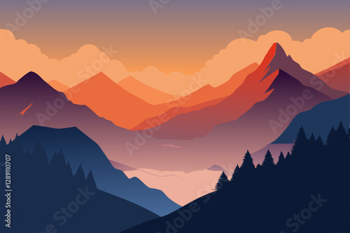 sunrise in the mountains